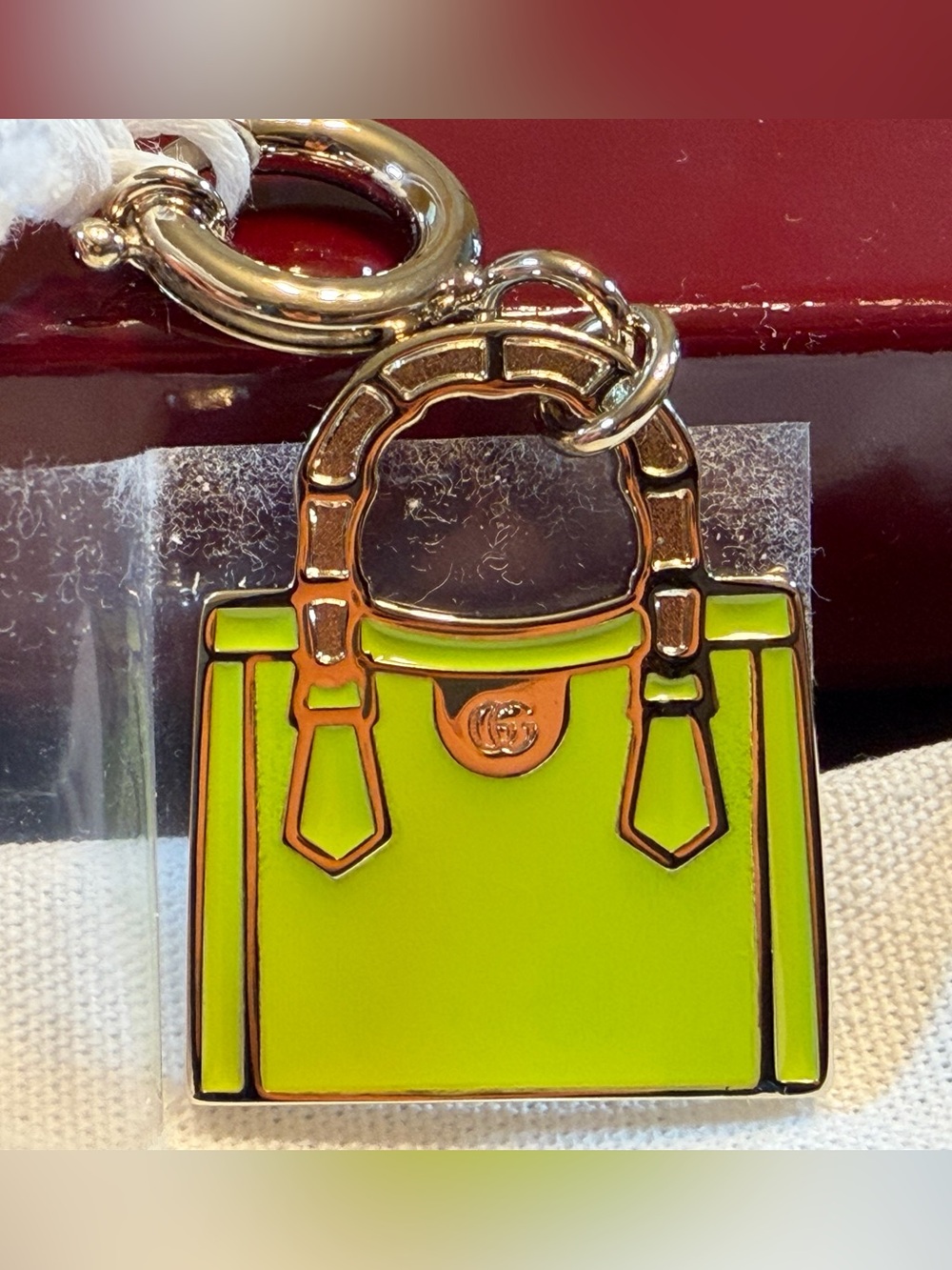 New Authentic Gucci GG Logo Bag Charm Key Chain